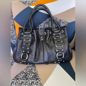 Kenneth Cole New York Black Pebbled Leather Hobo Bag - Excellent Used Condition